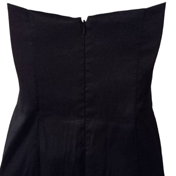Jessica McClintock black taffeta cocktail dress with flower vintage size 12 - Picture 6 of 10